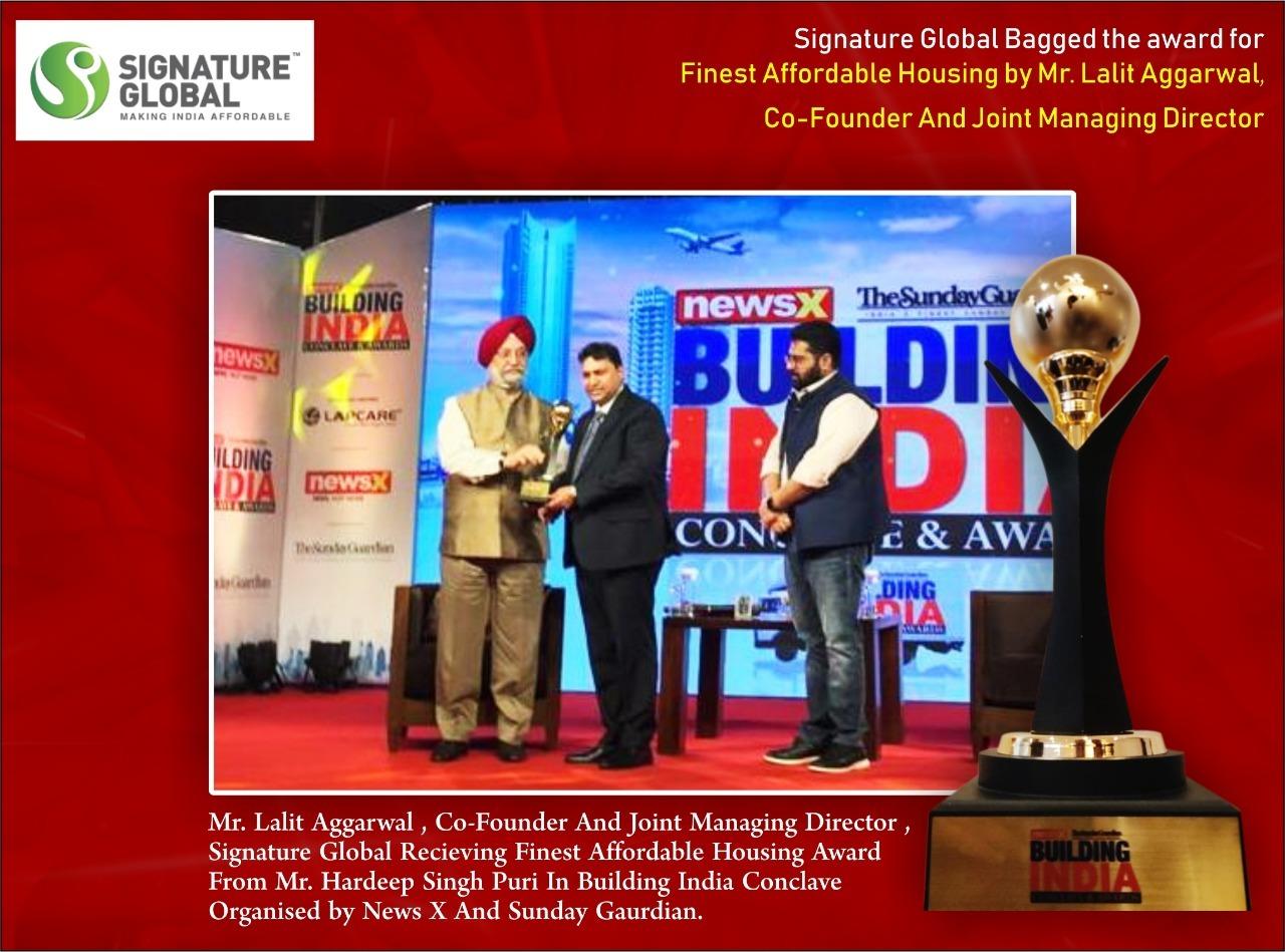 Signature Global awarded Finest Affordable Housing Award in Building India Conclave Update